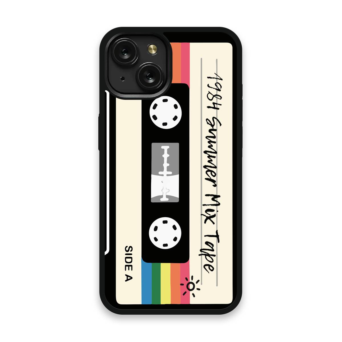 Shockproof TPU Cover for iPhone 15 Featuring 1984 Summer Mix Tape Graphic Design from OUTERCASE - SLIMFEND Protective Comfort Grip