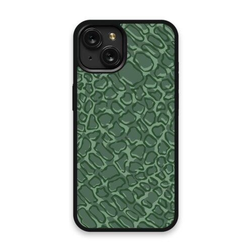 Shockproof TPU Cover for iPhone 15 Featuring Alien Print in Chitauri Green Design from OUTERCASE - SLIMFEND Protective Comfort Grip