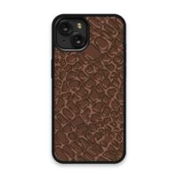 Shockproof TPU Cover for iPhone 15 Featuring Alien Print in Klingon Brown Design from OUTERCASE - SLIMFEND Protective Comfort Grip