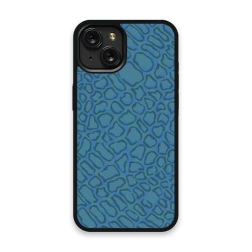 Shockproof TPU Cover for iPhone 15 Featuring Alien Print in Avatar Na'vi Blue Design from OUTERCASE - SLIMFEND Protective Comfort Grip