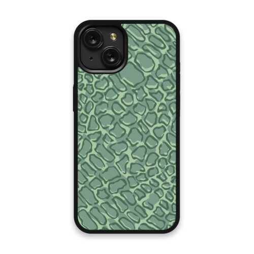 Shockproof TPU Cover for iPhone 15 Featuring Alien Print in Green Design from OUTERCASE - SLIMFEND Protective Comfort Grip