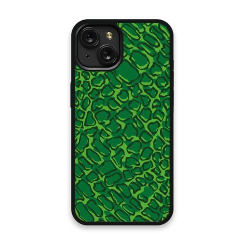 Shockproof TPU Cover for iPhone 15 Featuring Alien Print in Silurian Green Design from OUTERCASE - SLIMFEND Protective Comfort Grip