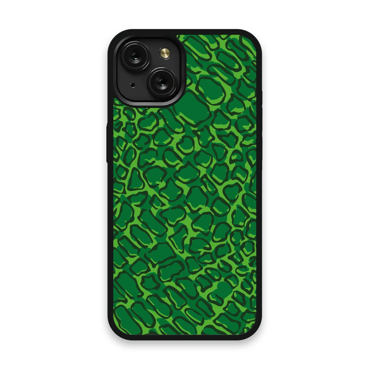 Shockproof TPU Cover for iPhone 15 Featuring Alien Print in Silurian Green Design from OUTERCASE - SLIMFEND Protective Comfort Grip