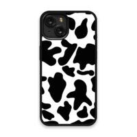 Shockproof TPU Cover for iPhone 15 Featuring Cow Print in Black and White Design from OUTERCASE - SLIMFEND Protective Comfort Grip