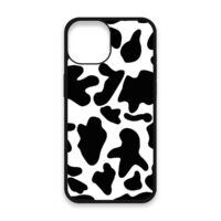 Shockproof TPU Cover for iPhone 15 Featuring Cow Print in Black and White Design from OUTERCASE - SLIMFEND Protective Comfort Grip