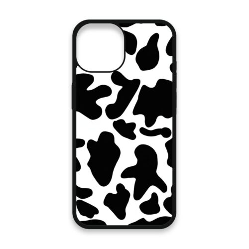 Shockproof TPU Cover for iPhone 15 Featuring Cow Print in Black and White Design from OUTERCASE - SLIMFEND Protective Comfort Grip