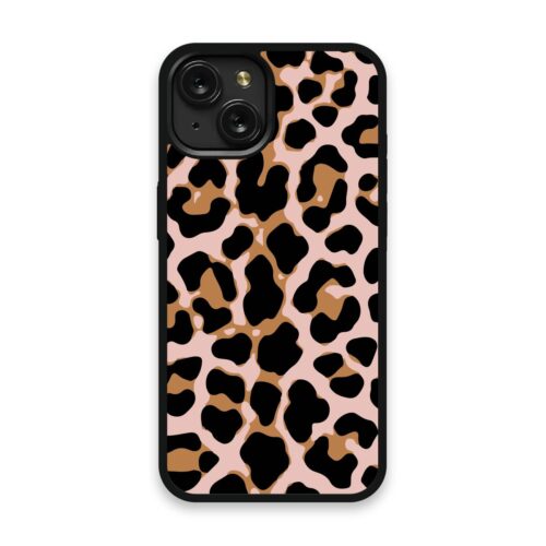 Shockproof TPU Cover for iPhone 15 Featuring Cheetah Print at Dusk Design from OUTERCASE - SLIMFEND Protective Comfort Grip