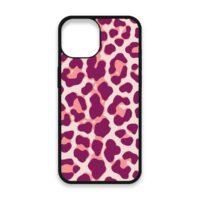 Shockproof TPU Cover for iPhone 15 Featuring Cheetah Print in Cranberry Crush Design from OUTERCASE - SLIMFEND Protective Comfort Grip