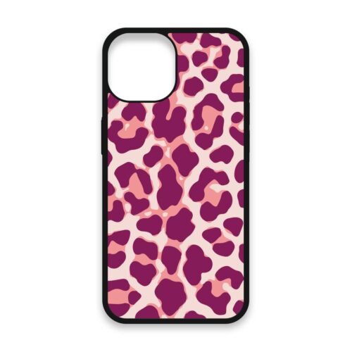 Shockproof TPU Cover for iPhone 15 Featuring Cheetah Print in Cranberry Crush Design from OUTERCASE - SLIMFEND Protective Comfort Grip
