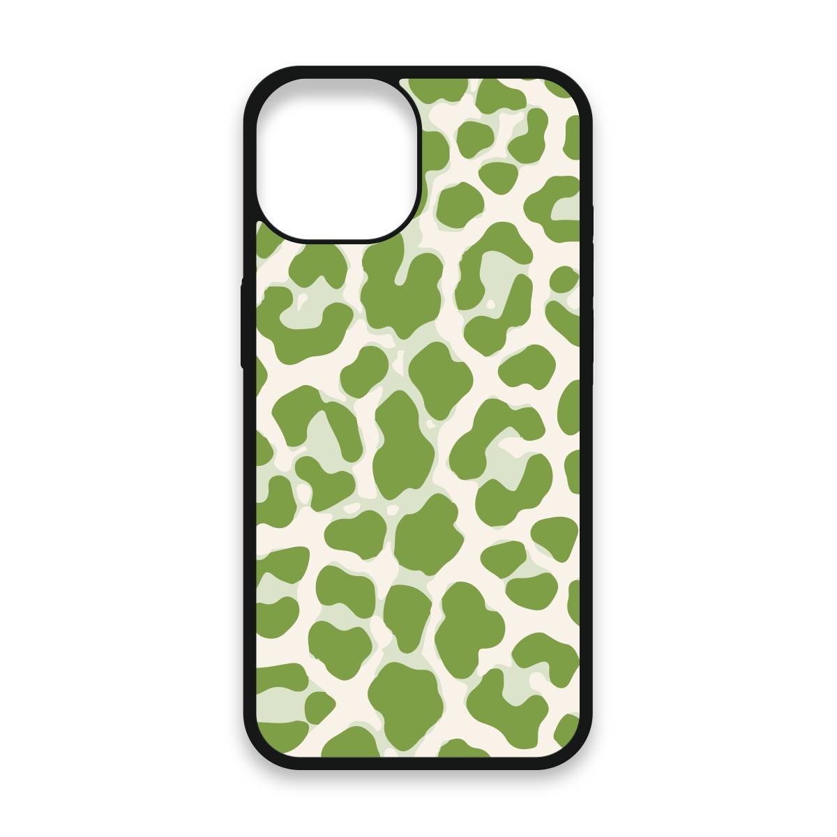 Shockproof TPU Cover for iPhone 15 Featuring Cheetah Print in Green Design from OUTERCASE - SLIMFEND Protective Comfort Grip