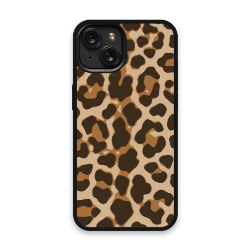 Shockproof TPU Cover for iPhone 15 Featuring Cheetah Print in Natural Design from OUTERCASE - SLIMFEND Protective Comfort Grip