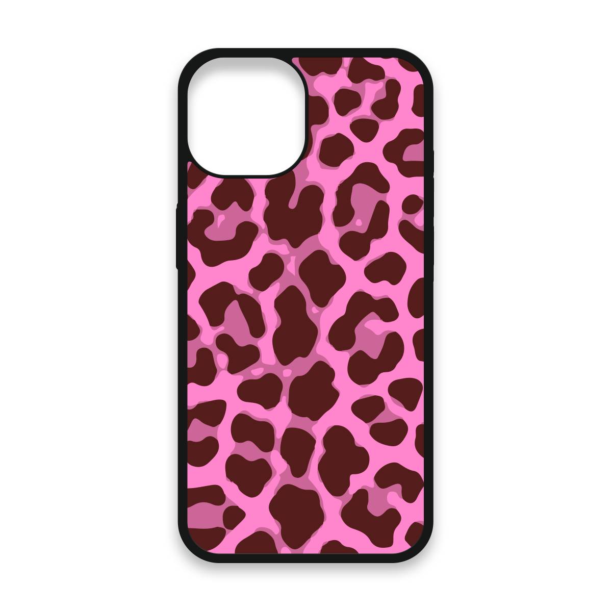 Shockproof TPU Cover for iPhone 15 Featuring Cheetah Print in Wild Pink Design from OUTERCASE - SLIMFEND Protective Comfort Grip