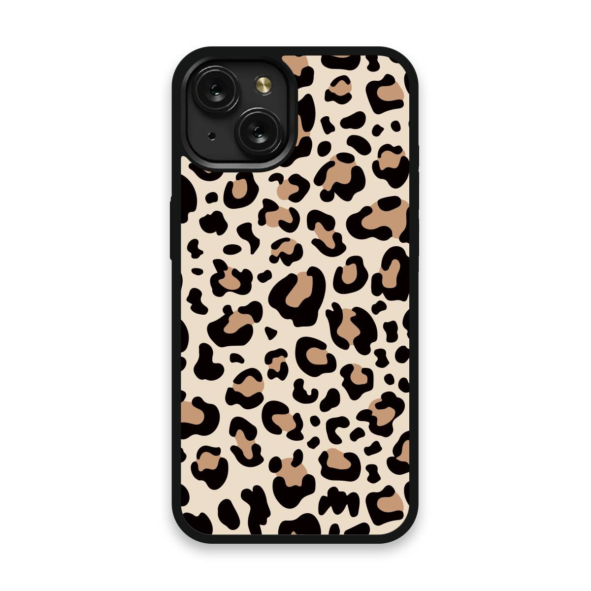 Shockproof TPU Cover for iPhone 15 Featuring Leopard Print in Natural Design from OUTERCASE - SLIMFEND Protective Comfort Grip