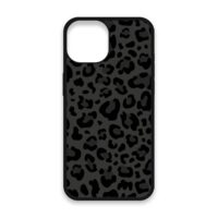 Shockproof TPU Cover for iPhone 15 Featuring Leopard Print in Panther Black Design from OUTERCASE - SLIMFEND Protective Comfort Grip