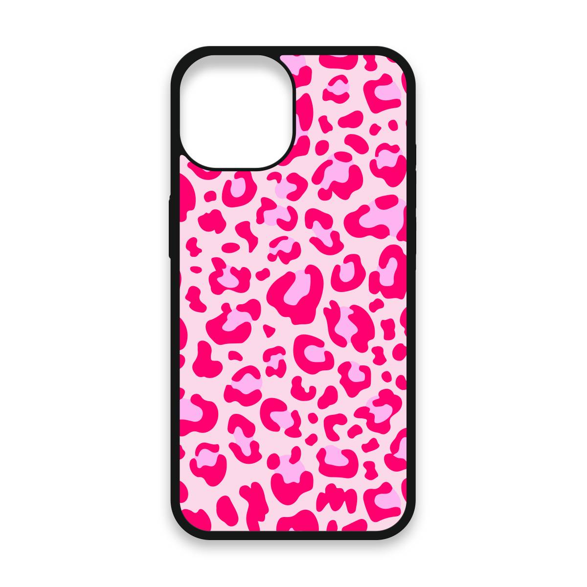 Shockproof TPU Cover for iPhone 15 Featuring Leopard Print in Blazing Pink Design from OUTERCASE - SLIMFEND Protective Comfort Grip