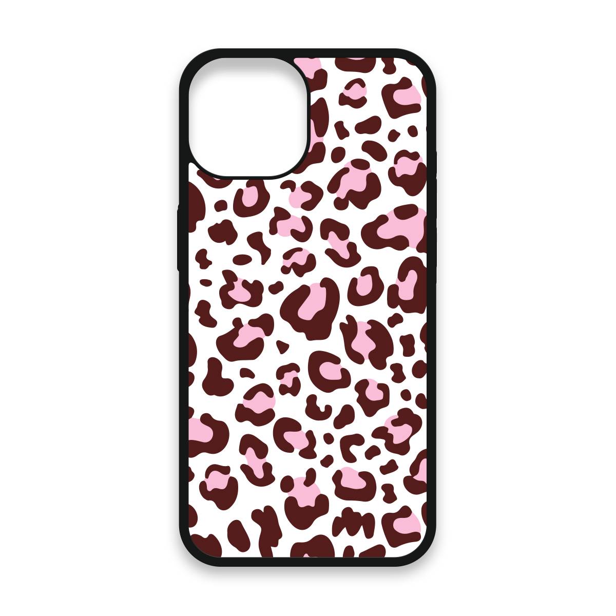 Shockproof TPU Cover for iPhone 15 Featuring Leopard Print in Chocolate Pink Design from OUTERCASE - SLIMFEND Protective Comfort Grip