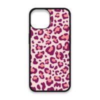 Shockproof TPU Cover for iPhone 15 Featuring Leopard Print in Cranberry Crush Design from OUTERCASE - SLIMFEND Protective Comfort Grip