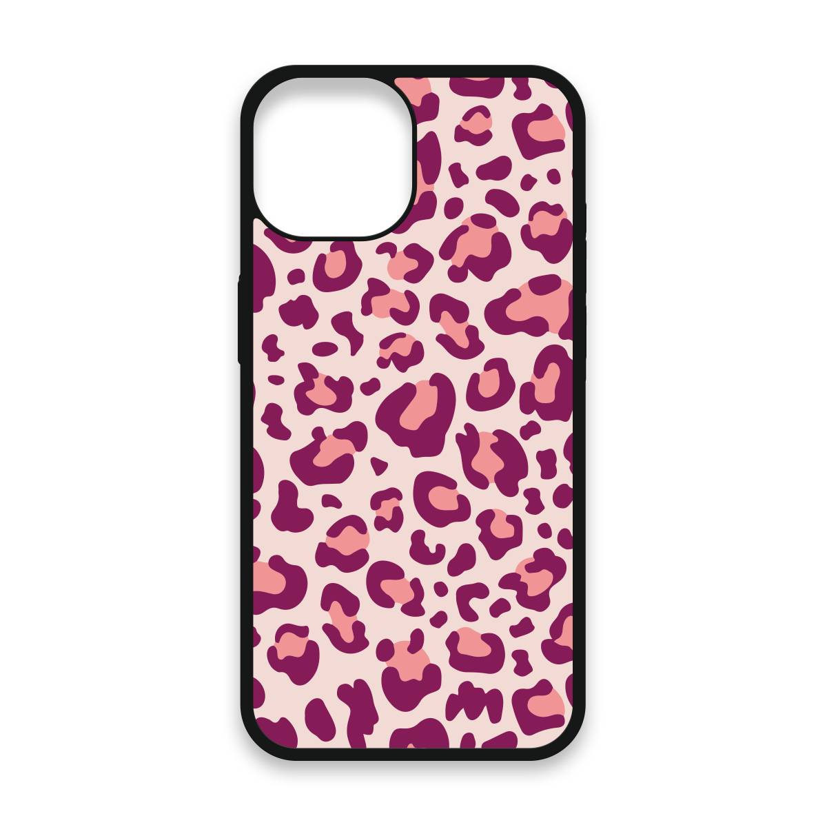 Shockproof TPU Cover for iPhone 15 Featuring Leopard Print in Cranberry Crush Design from OUTERCASE - SLIMFEND Protective Comfort Grip
