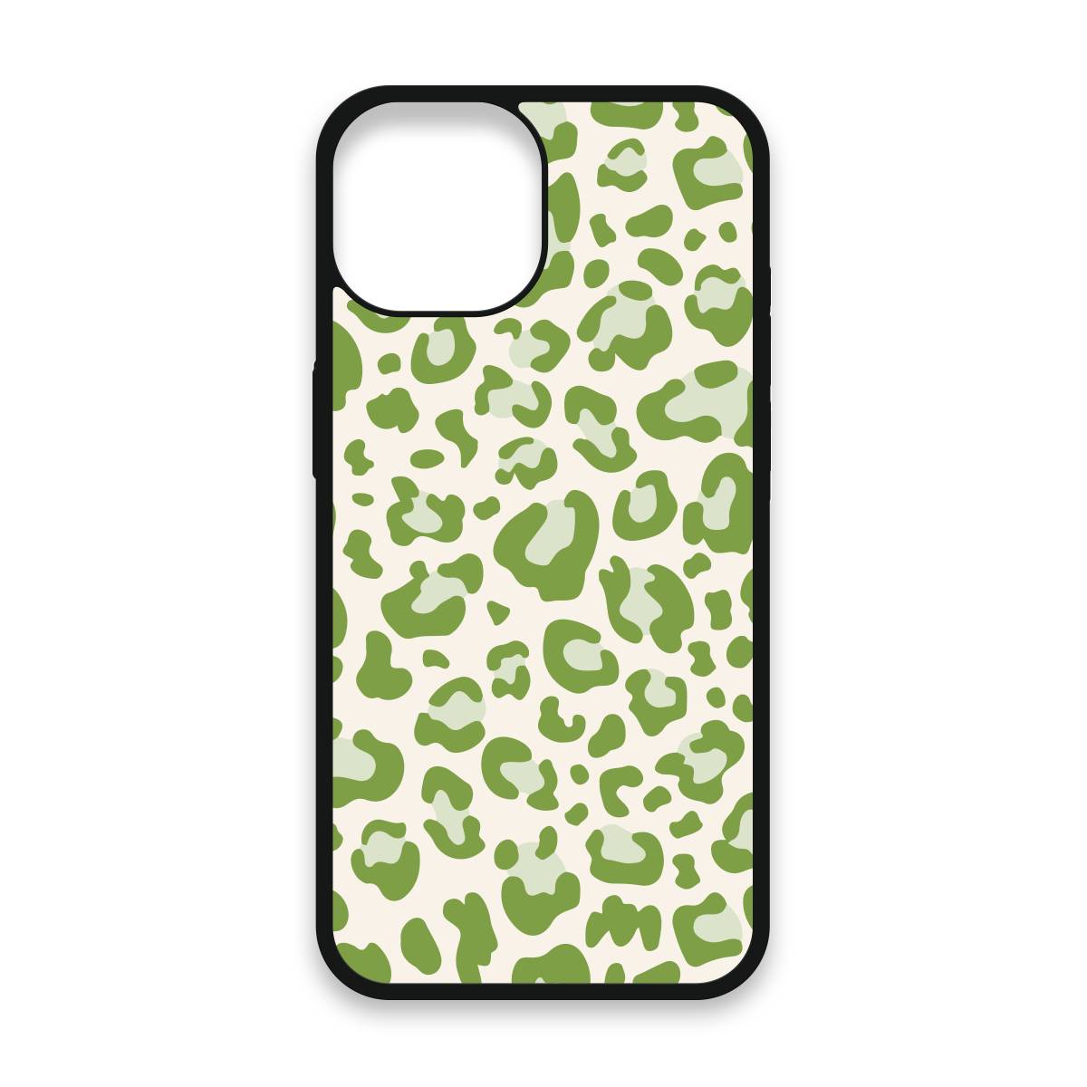 Shockproof TPU Cover for iPhone 15 Featuring Leopard Print in Green Design from OUTERCASE - SLIMFEND Protective Comfort Grip