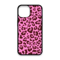 Shockproof TPU Cover for iPhone 15 Featuring Leopard Print in Wild Pink Design from OUTERCASE - SLIMFEND Protective Comfort Grip