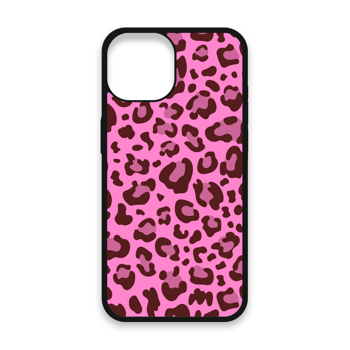 Shockproof TPU Cover for iPhone 15 Featuring Leopard Print in Wild Pink Design from OUTERCASE - SLIMFEND Protective Comfort Grip